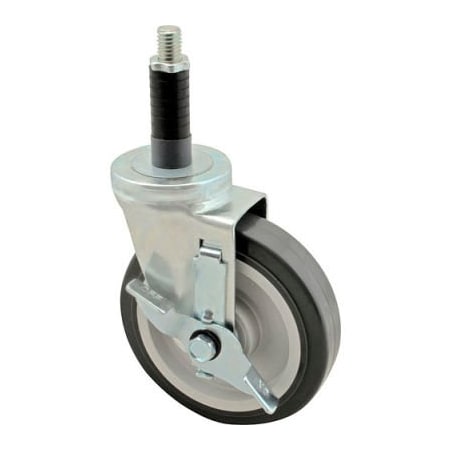 Allpoints Allpoints 1201091 Caster, Stem, 5", W/Brk, Gry 1201091